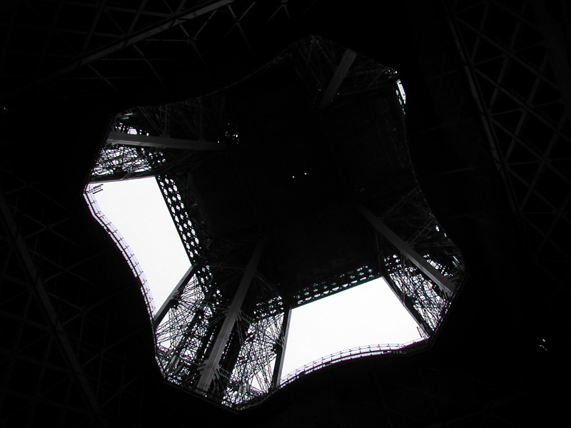 Looking up Eiffel Tower