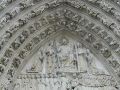 Stonework above entrance to Notre Dame